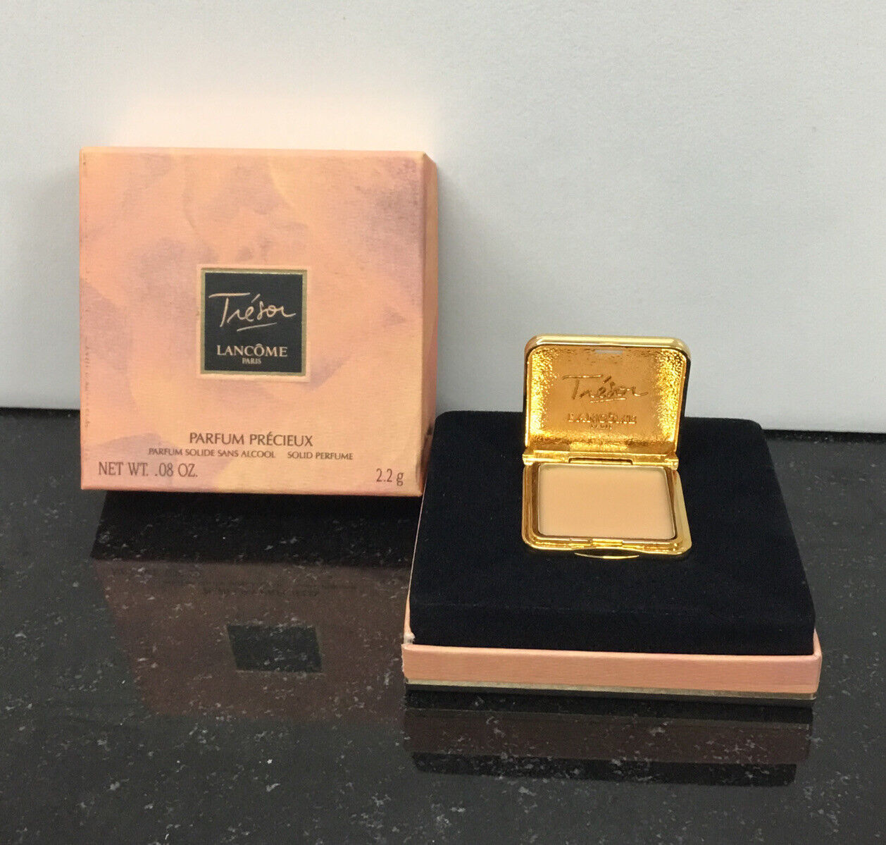 Tresor Lancome Paris collectible parfum .08 oz France Solid Perfume Vintage