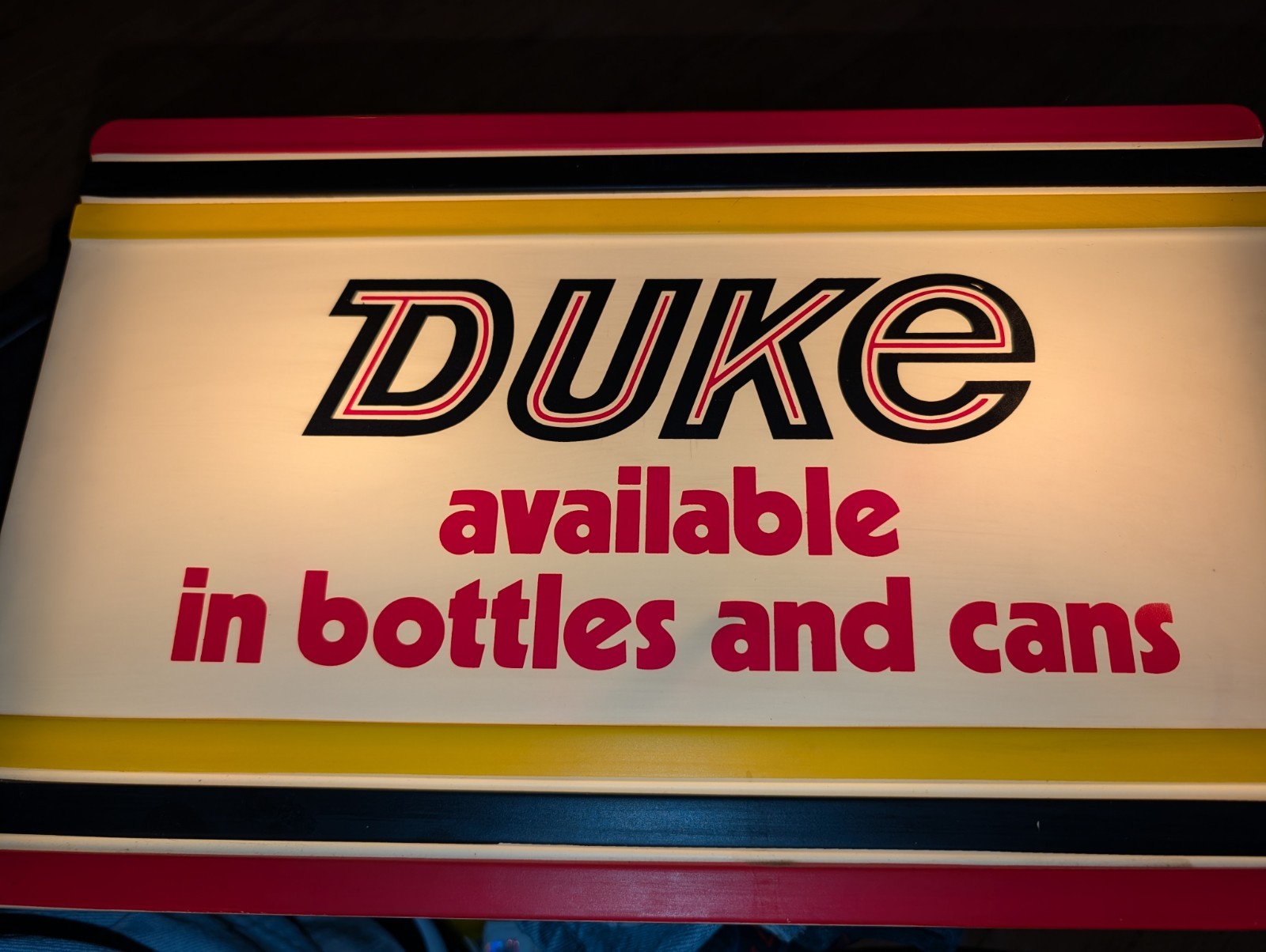 Vintage 1975 Duke Beer Lighted Sign Edward Nassan C Schmidt Philadelphia 16"