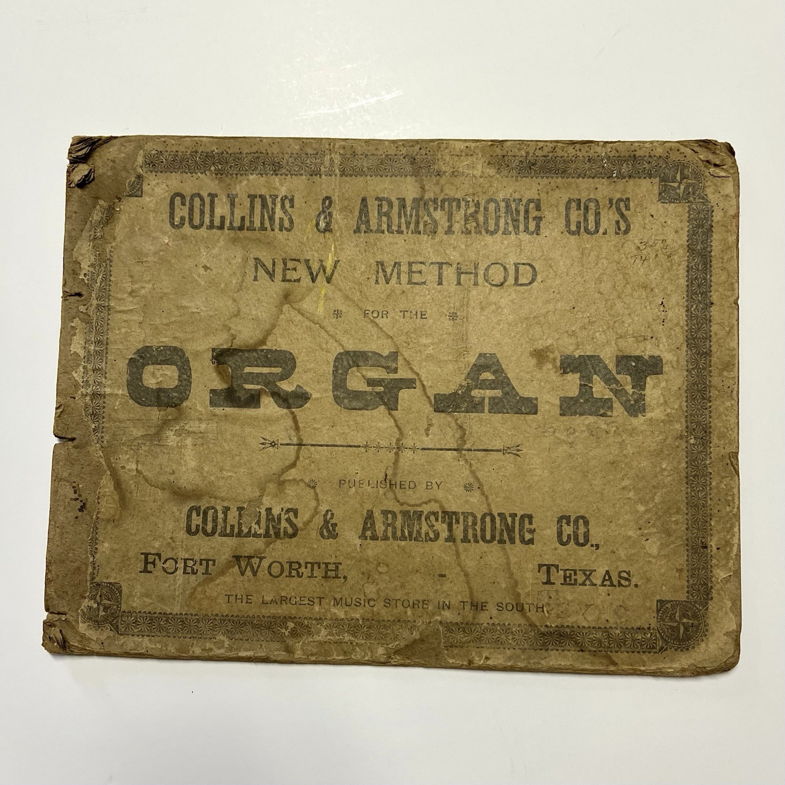 Rare 1890s Collins & Armstrong Texas Organ Advertising Broadside Display Sign TX Rare 1890s Collins & Armstrong Texas Organ Advertising Broadside Display Sign TX