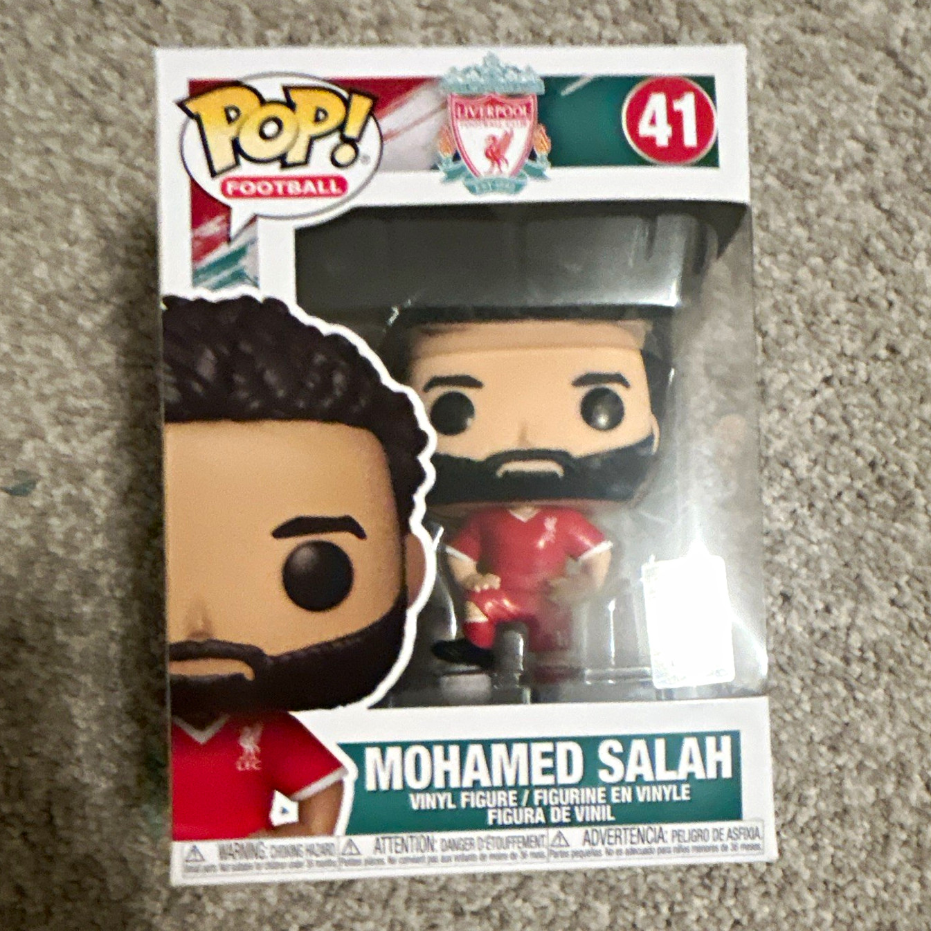 Funko Pop Football Mohamed Salah Liverpool #41 Vinyl Figure Boxed Unopened