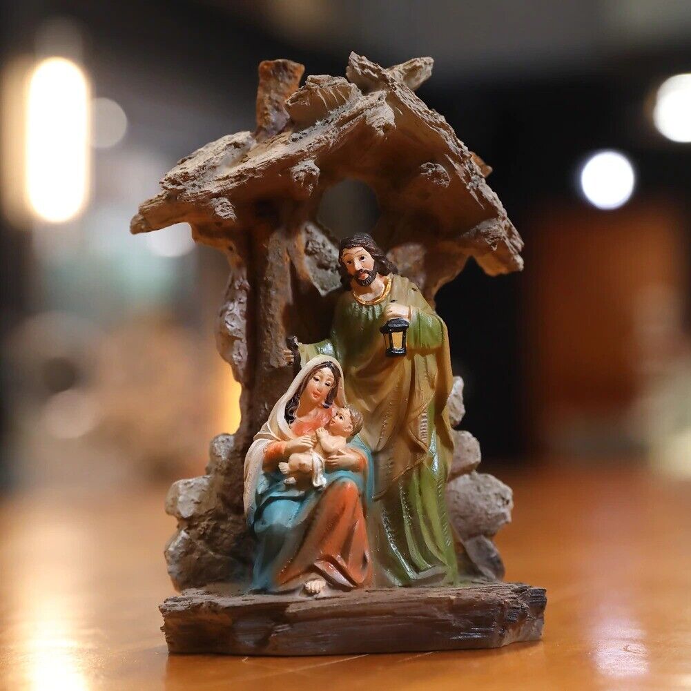 Holy Family Nativity Scene Figurine Christ Mary Joseph Sculpture Christmas Gift
