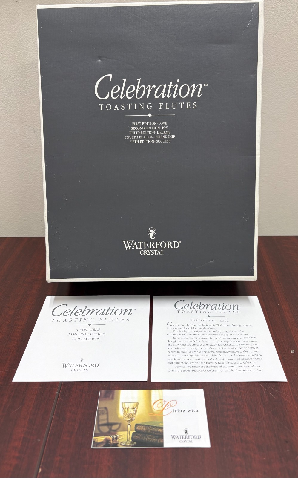 Waterford Crystal Celebration Toasting Flutes Pair Set In Box Waterford Crystal Celebration Toasting Flutes Pair Set In Box