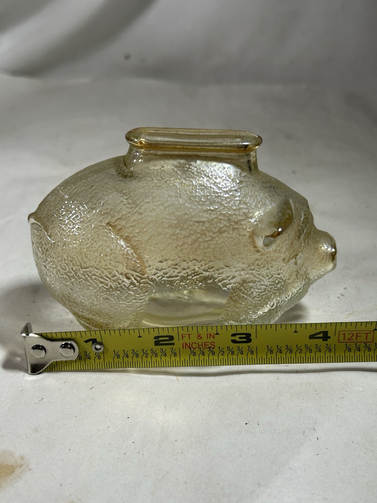 Vintage Small Anchor Hocking Amber Glass Piggy Bank Collectible Farm House Decor Vintage Small Anchor Hocking Amber Glass Piggy Bank Collectible Farm House Decor