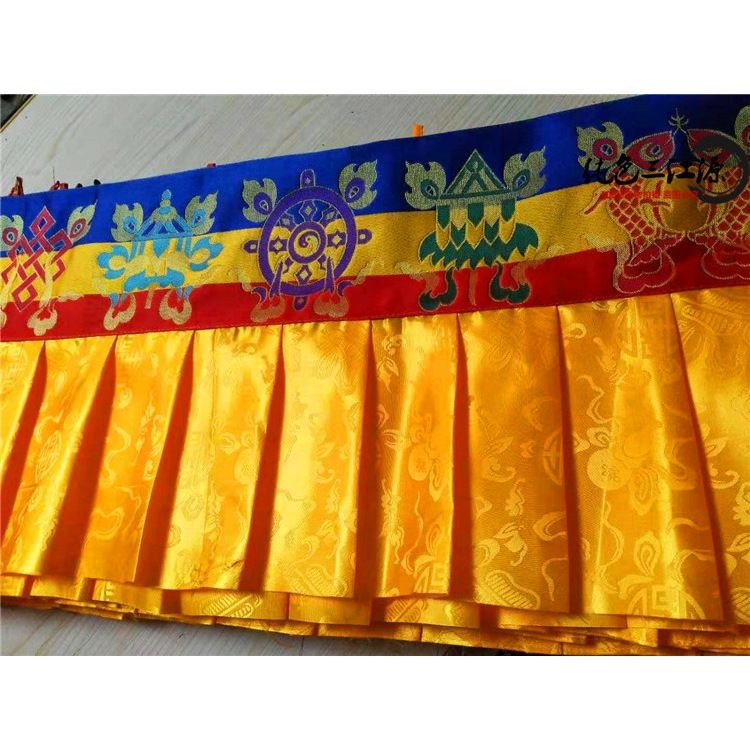 Tibetan Fabric Cushion Wall Skirt Table Skirt 1m x 38cm Eight Auspicious Tibetan Fabric Cushion Wall Skirt Table Skirt 1m x 38cm Eight Auspicious