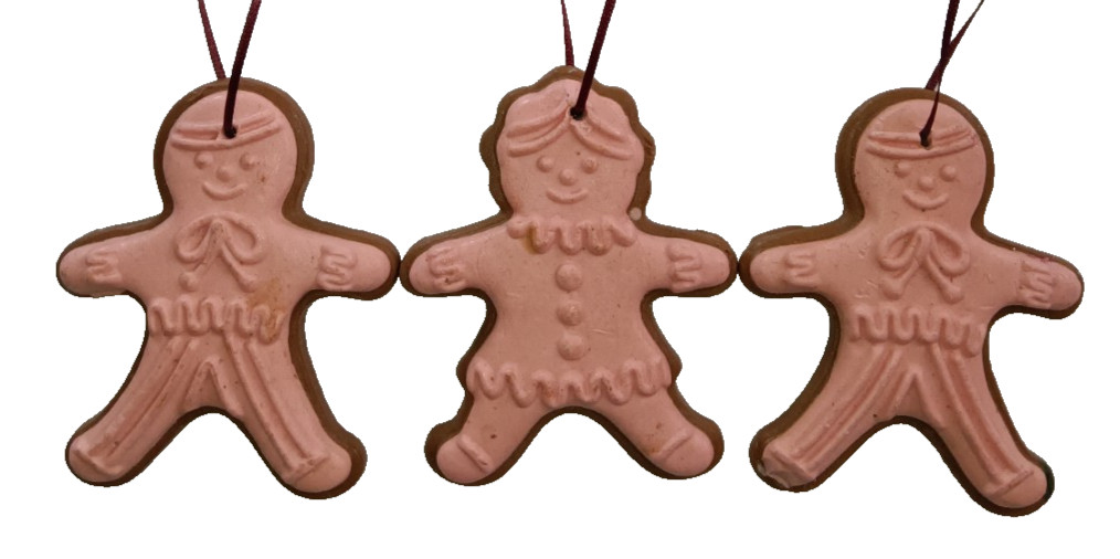 3 Vtg 1980s Avon GINGERBREAD JOYS Wax Xmas Ornaments Apple Spice Boy Girl 3.5" 3 Vtg 1980s Avon GINGERBREAD JOYS Wax Xmas Ornaments Apple Spice Boy Girl 3.5"