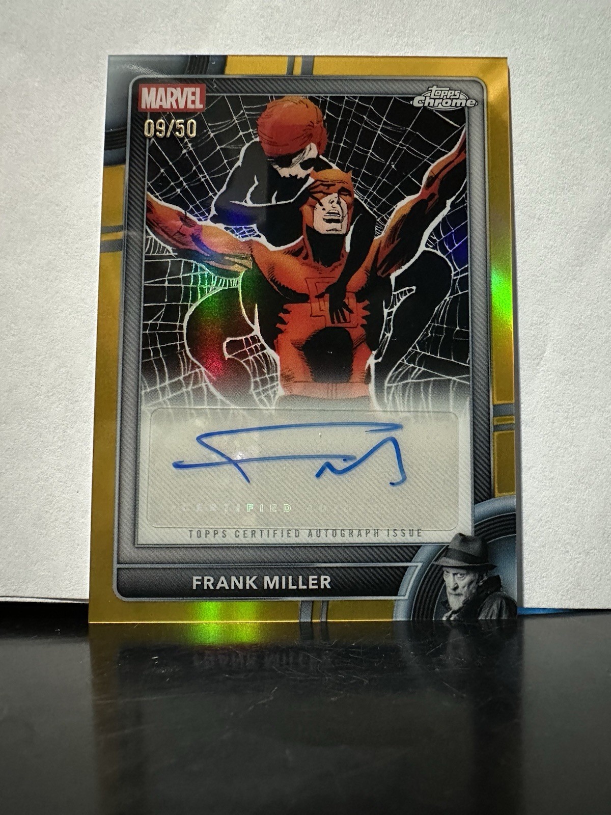 2026 Topps Chrome Marvel Daredevil Comic Book Artist Auto Frank Miller Gold /50 2026 Topps Chrome Marvel Daredevil Comic Book Artist Auto Frank Miller Gold /50