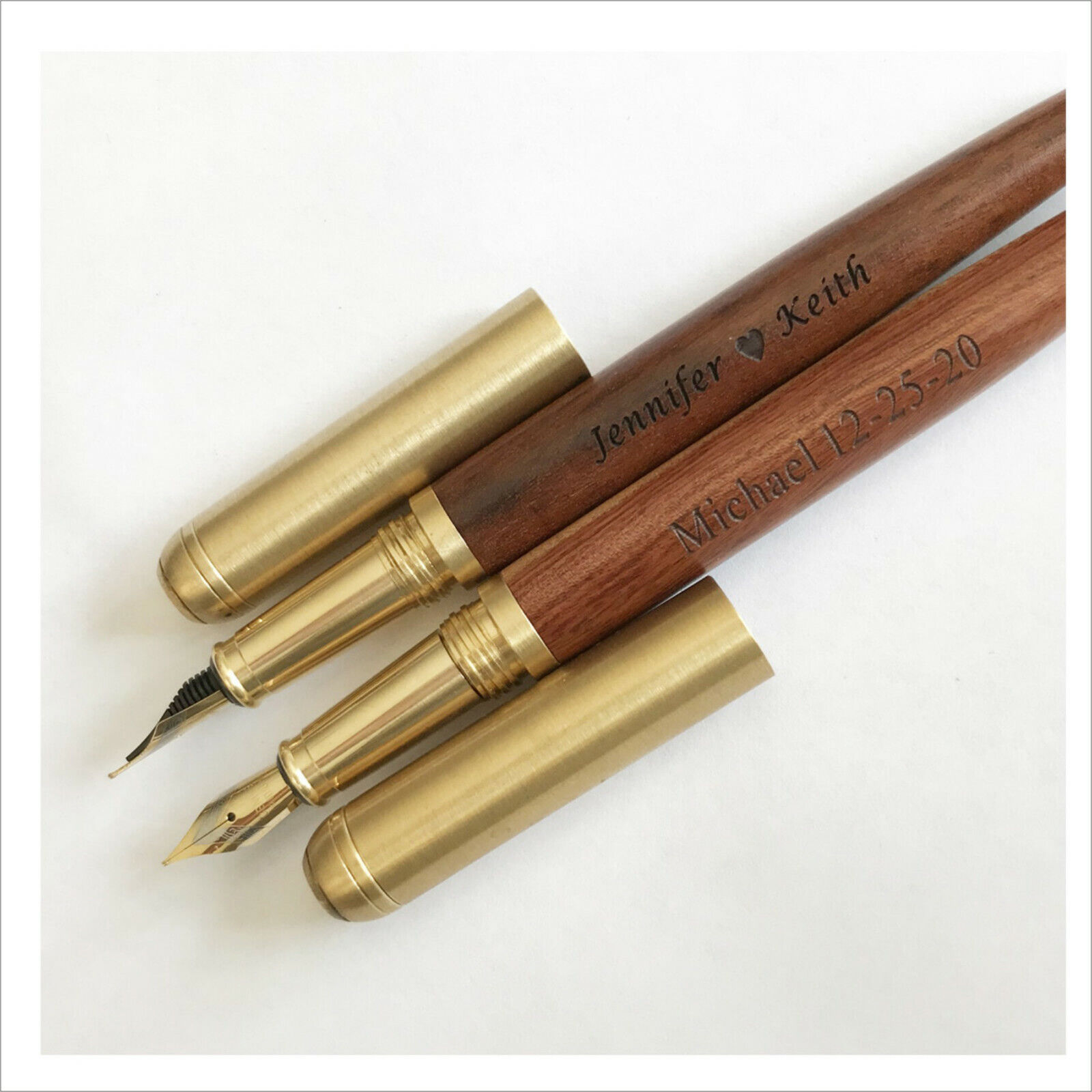 Personalized Ebony wood pen, Brass pen, fountain Ink pen- Christmas gift for men