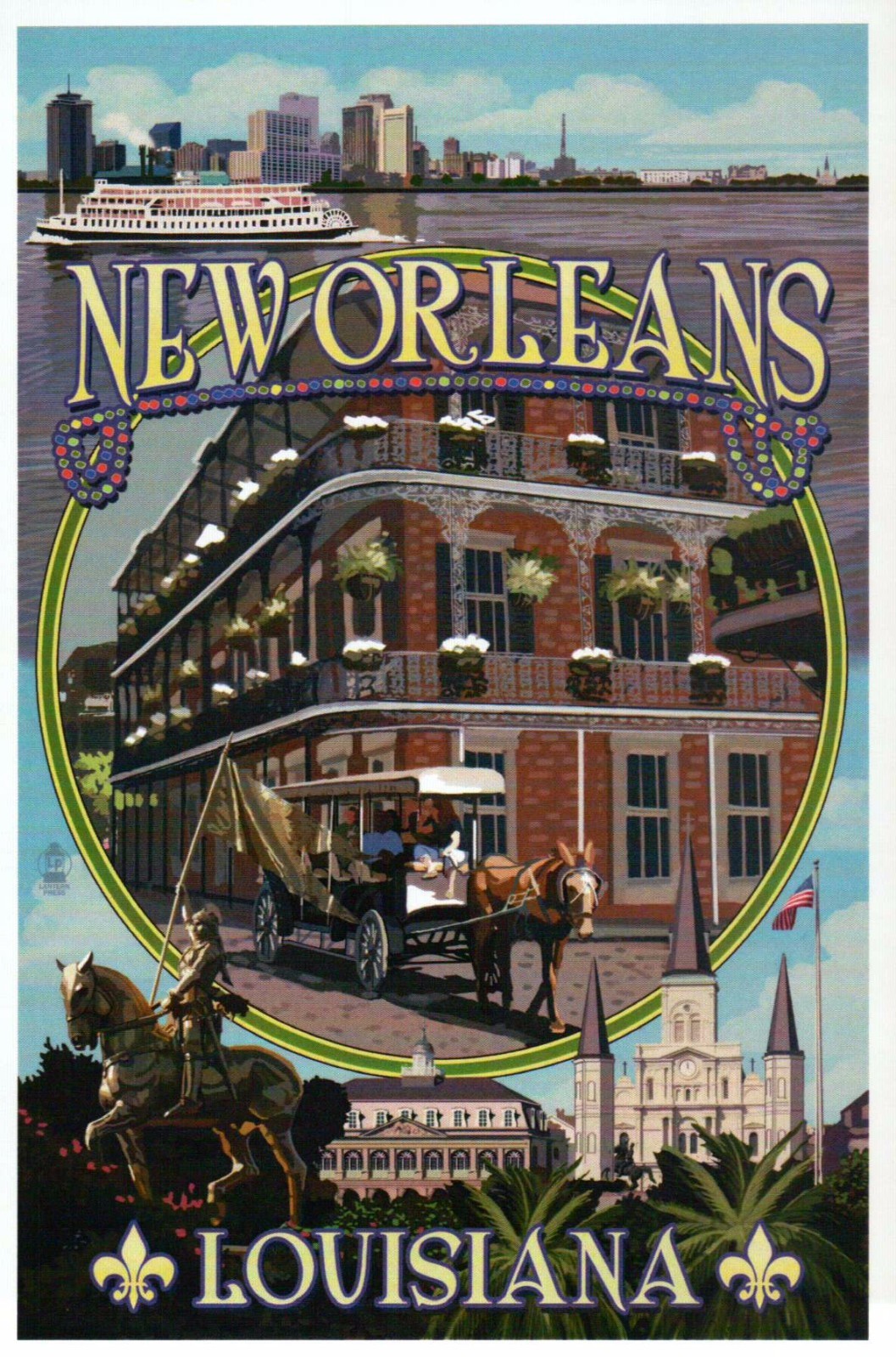 New Orleans Louisiana Montage, French Quarter, Jackson Sq etc. - Modern Postcard New Orleans Louisiana Montage, French Quarter, Jackson Sq etc. - Modern Postcard