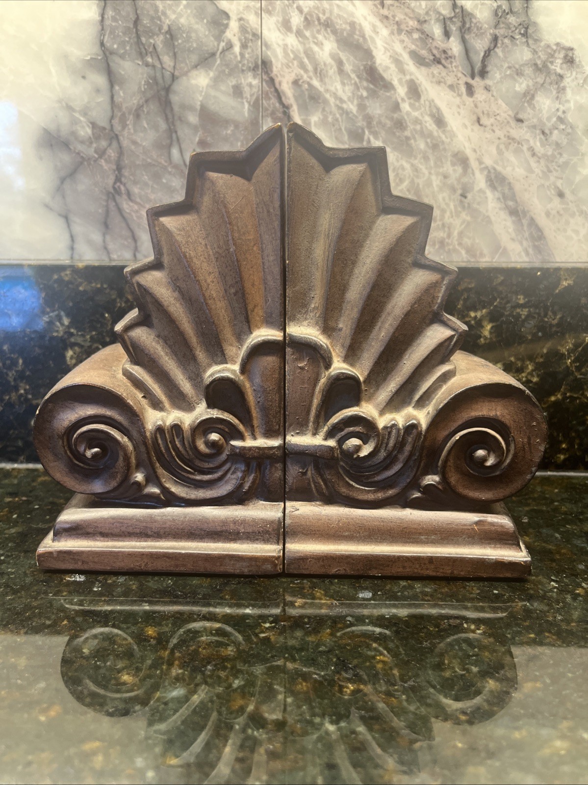 Melannco The Keeper of Memories Scroll Bookends Black Resin Set Melannco The Keeper of Memories Scroll Bookends Black Resin Set
