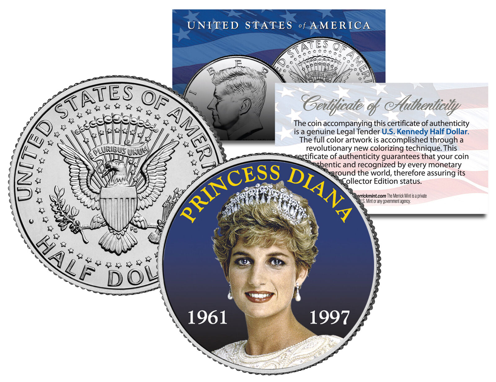 PRINCESS DIANA 1961-1997 * 10th Anniversary * JFK Kennedy Half Dollar U.S. Coin