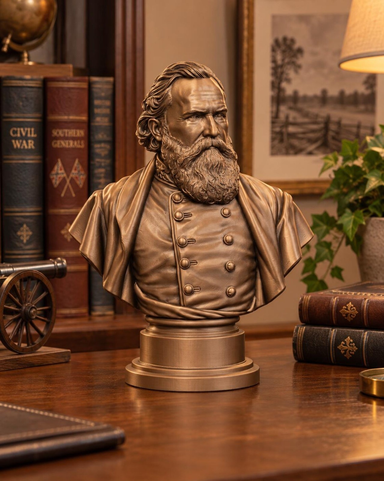 James Longstreet Bust, Civil War General Sculpture James Longstreet Bust, Civil War General Sculpture