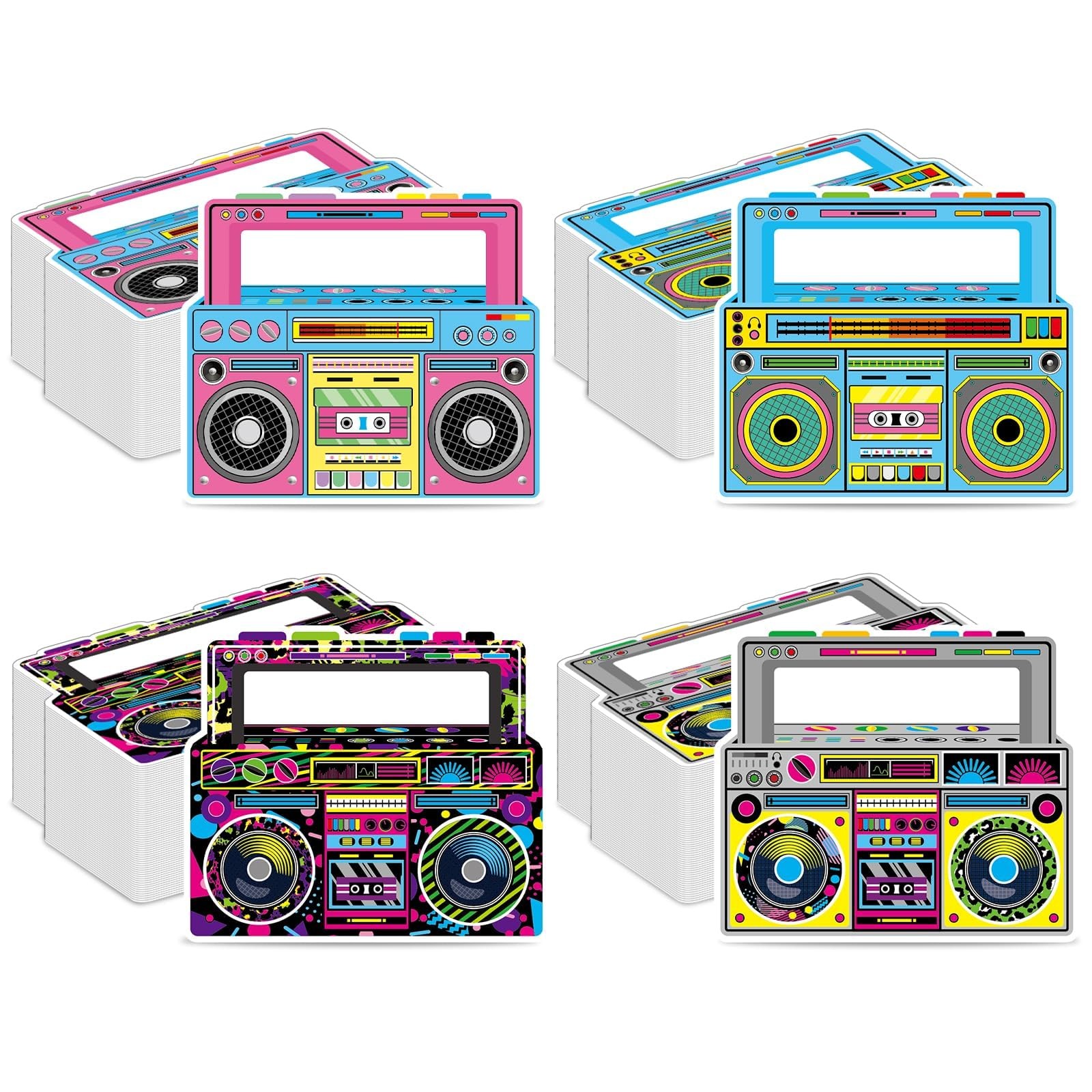 50 Pcs Radio Boombox Napkins Back to 80s 90s Party Decorations Retro Colorful 50 Pcs Radio Boombox Napkins Back to 80s 90s Party Decorations Retro Colorful