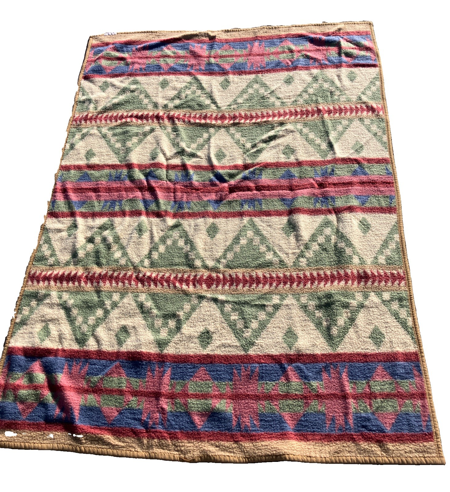 Vintage Biederlack Throw Blanket Southwest Native Aztec Vintage 52” X 72 Vintage Biederlack Throw Blanket Southwest Native Aztec Vintage 52” X 72