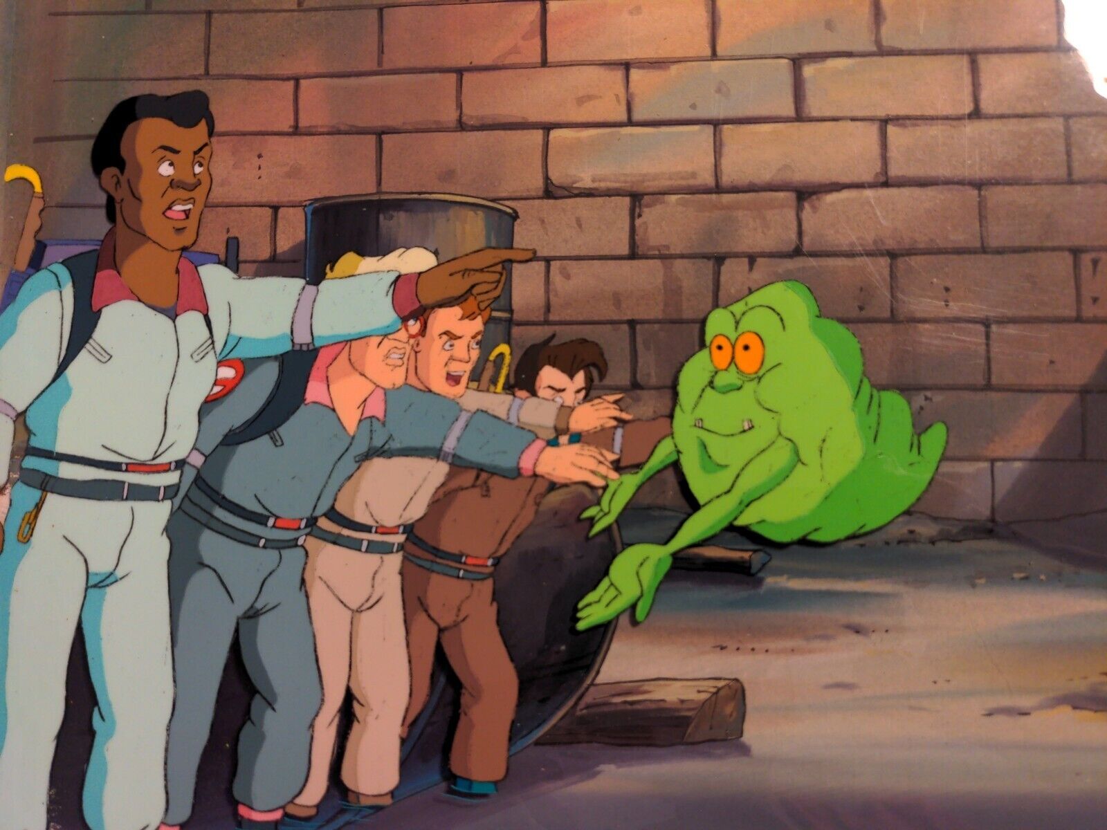Vintage GHOSTBUSTERS animation cels production art  cartoon background toy HT