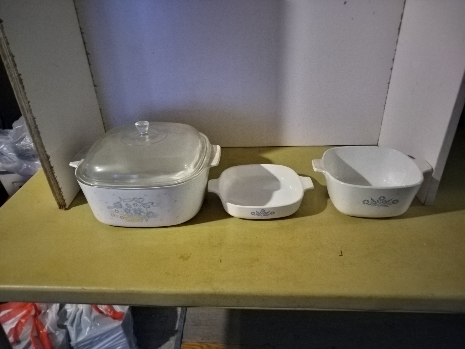 Vintage CorningWare Blue Cornflower Casserole Lot  A-5-B 5 OT.,P-1-3/4-B 1.75...