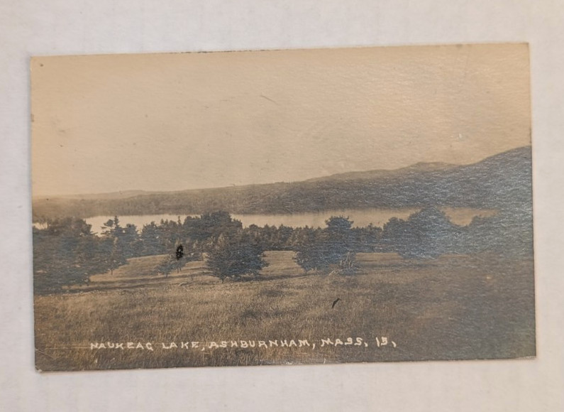 1920 ASHBURNHAM MA RPPC LAKE NAUKEAG BIRDS EYE VIEW REAL PHOTO POSTCARD 1920 ASHBURNHAM MA RPPC LAKE NAUKEAG BIRDS EYE VIEW REAL PHOTO POSTCARD