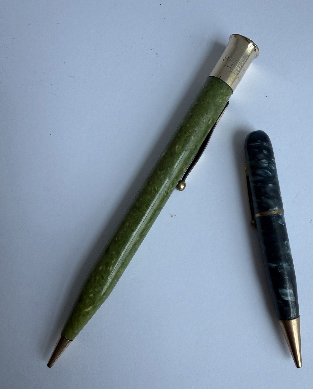 ATQ VTG 1920’s Sheaffer’s Lifetime Gold Filled Marbled Green Mechanical Pencil ATQ VTG 1920’s Sheaffer’s Lifetime Gold Filled Marbled Green Mechanical Pencil