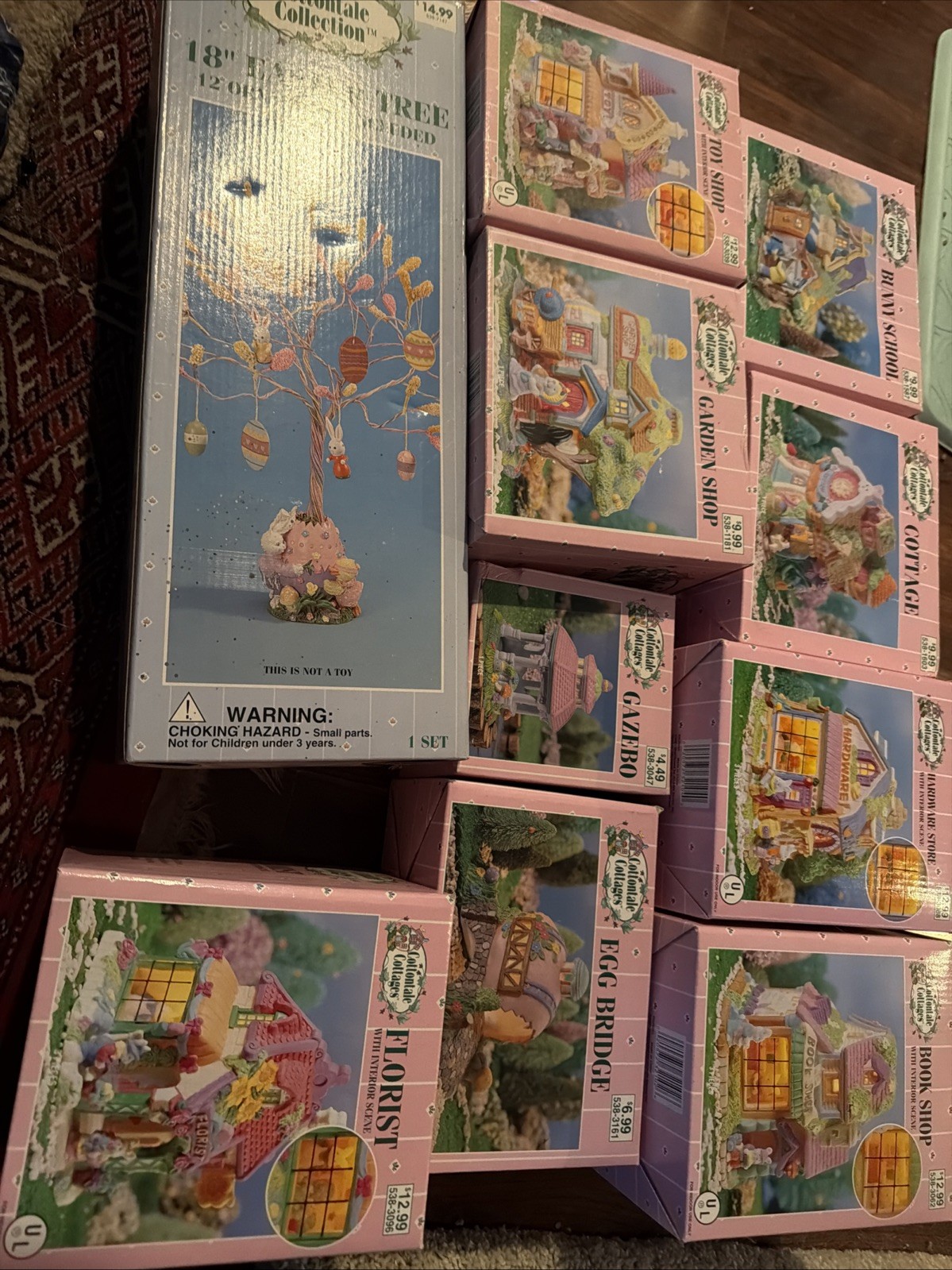 Lot Of 10 Cottontale Cottages Porcelain retired Toy Book Garden Tree New 2001👍 Lot Of 10 Cottontale Cottages Porcelain retired Toy Book Garden Tree New 2001👍