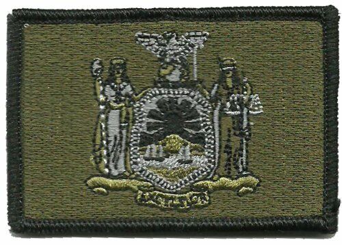 Hook Fastener Compatible Patch State of New York Olive Drab 3x2