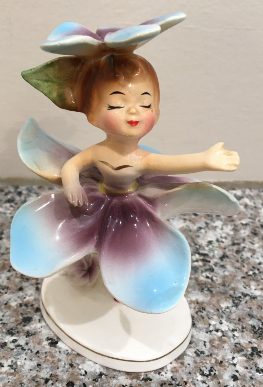 Vintage Geo Z Lefton 1957 Flower Ballerina Japan 595 Ceramic Figurine RARE Vintage Geo Z Lefton 1957 Flower Ballerina Japan 595 Ceramic Figurine RARE