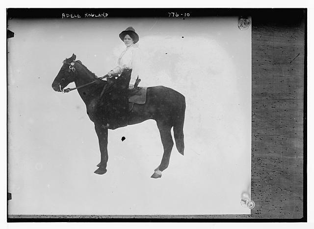 Adele Rowland, mounted on horse c1900 Large Old Photo