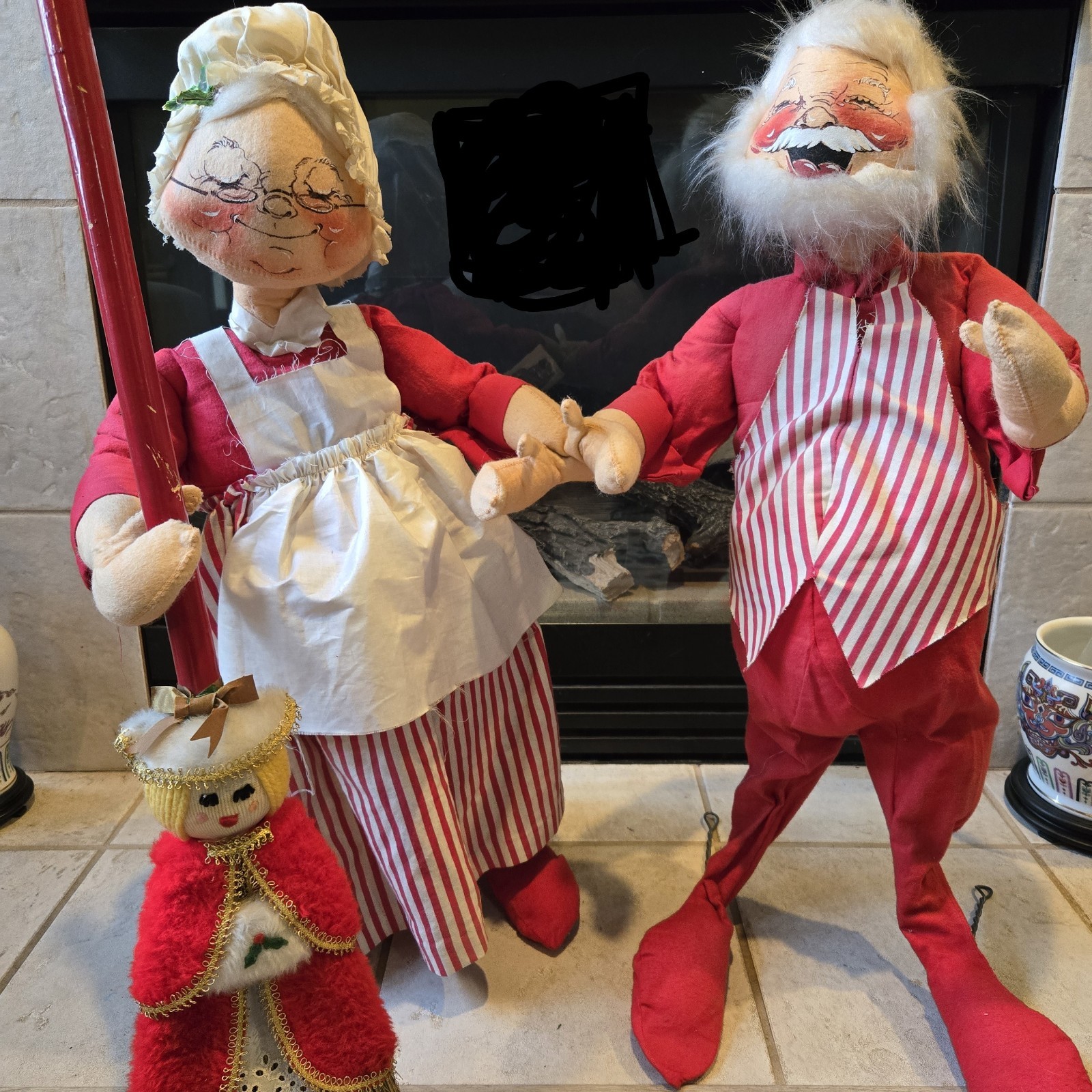 Vtg 70s Annalee Mobilitee Dolls XL Mr Mrs Santa Claus Christmas Rare Broom Acces Vtg 70s Annalee Mobilitee Dolls XL Mr Mrs Santa Claus Christmas Rare Broom Acces