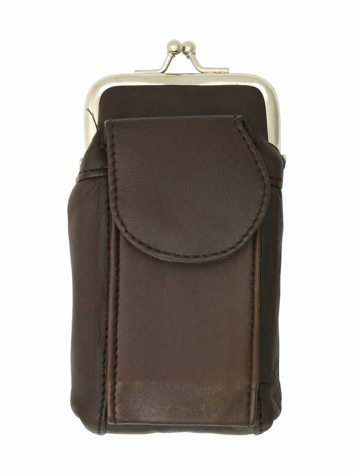 Marshal Leather Brown 100's Cigarette Snap Case Coin Purse