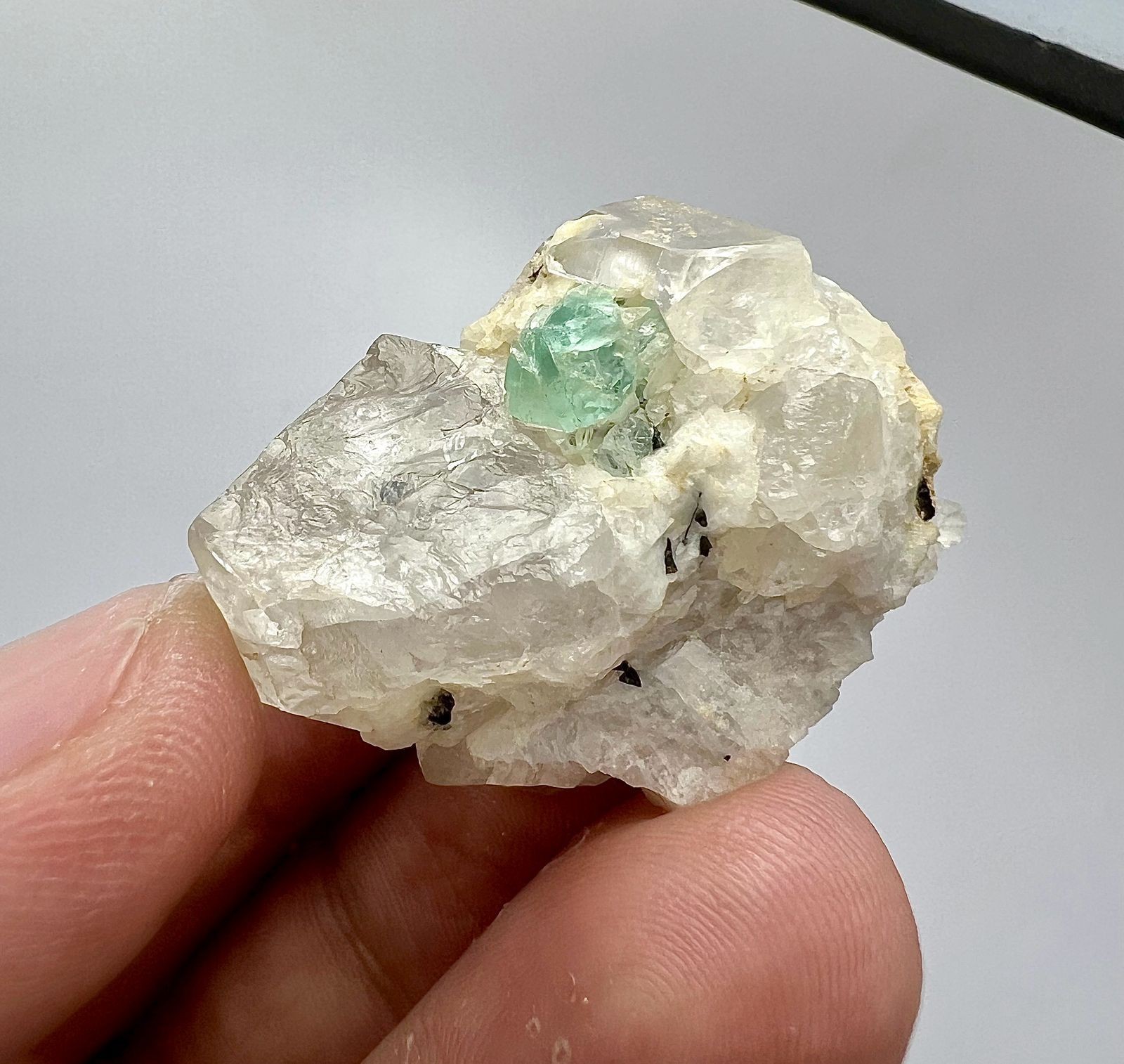 88 CT Fluorite On Quartz From Skardu Pakistan s5 88 CT Fluorite On Quartz From Skardu Pakistan s5