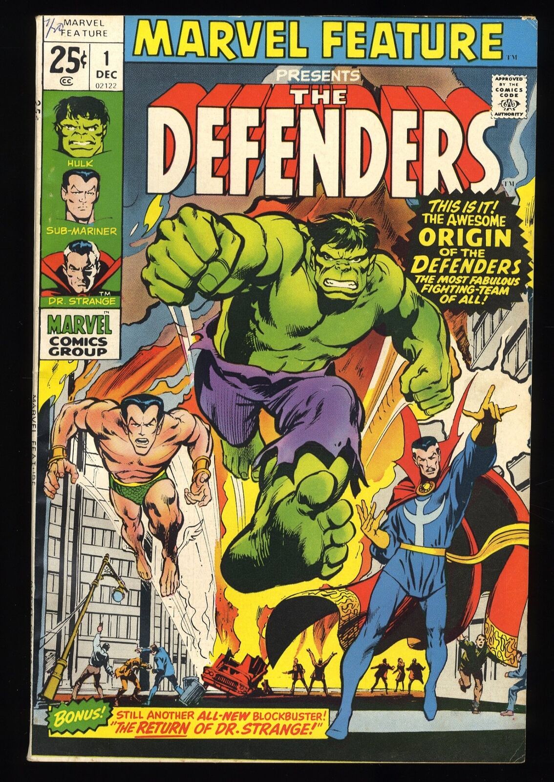 Marvel Feature #1 VF- 7.5 1st Appearance and Origin Defenders Marvel 1971