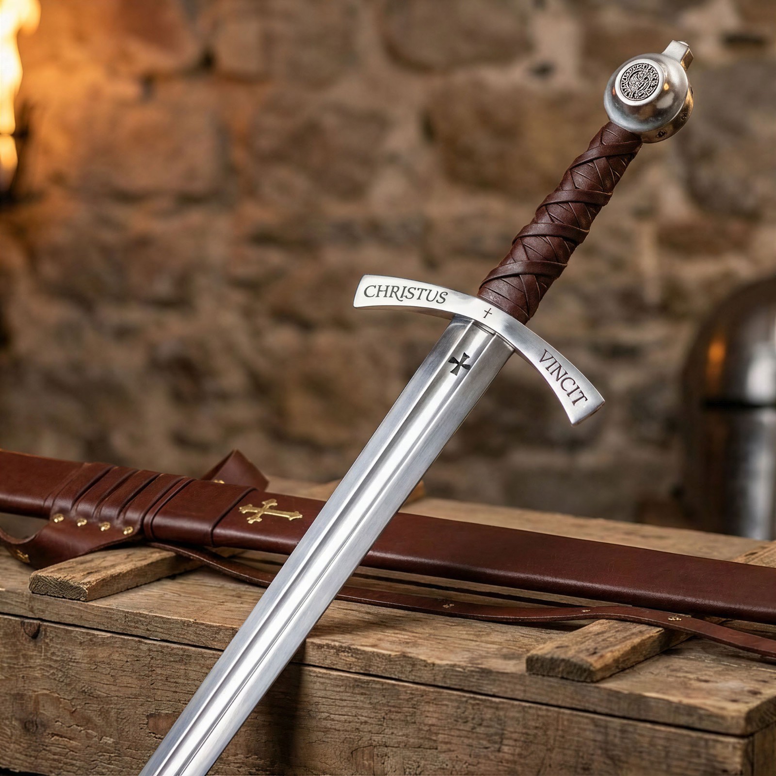 Templar Faithkeeper Sword – Handmade Medieval Knights Replica Stainless Steel Templar Faithkeeper Sword – Handmade Medieval Knights Replica Stainless Steel