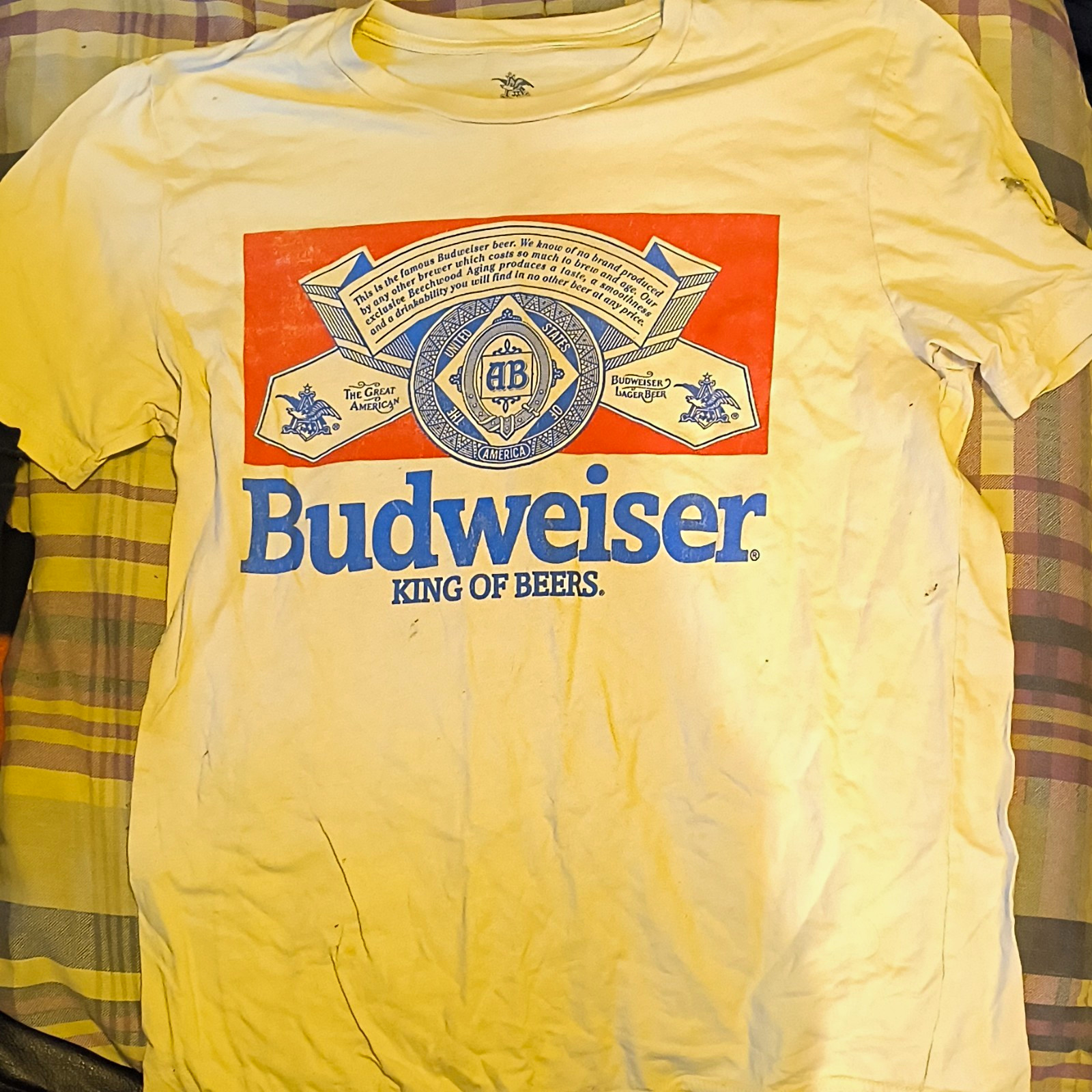 Budweiser King of Beers Graphic T-Shirt Anheuser-Busch Breweriana Theme Budweiser King of Beers Graphic T-Shirt Anheuser-Busch Breweriana Theme