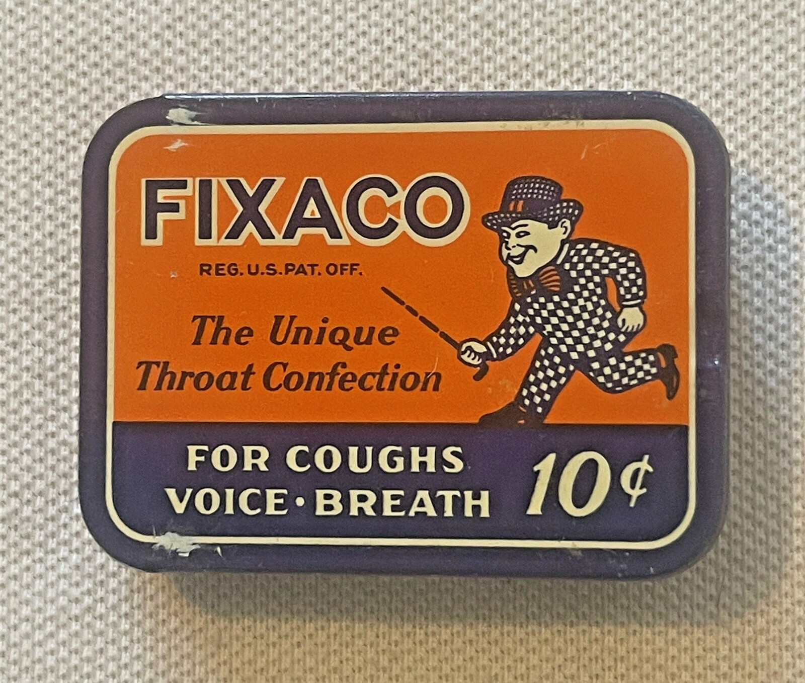 Vintage FIXACO Throat Lozenge Tin ๐ฉ St. Louis Drugstore Advertising, 1930s Vintage FIXACO Throat Lozenge Tin ๐ฉ St. Louis Drugstore Advertising, 1930s