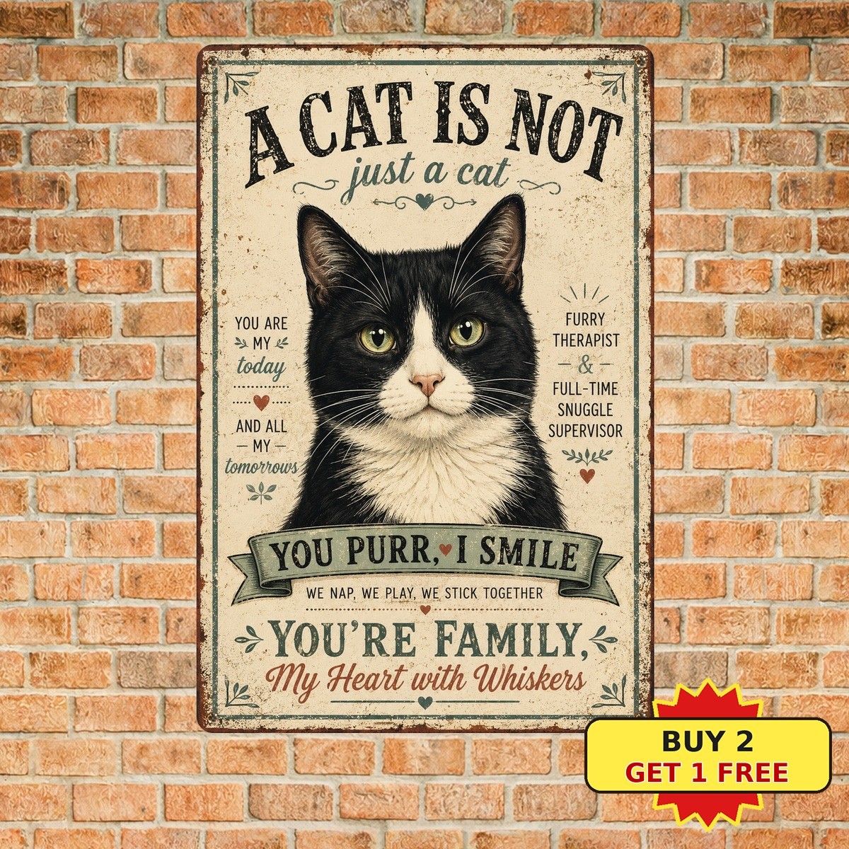 Funny Not Just A Cat Pet Lover Home Decor Metal Tin Sign Plaque Funny Not Just A Cat Pet Lover Home Decor Metal Tin Sign Plaque