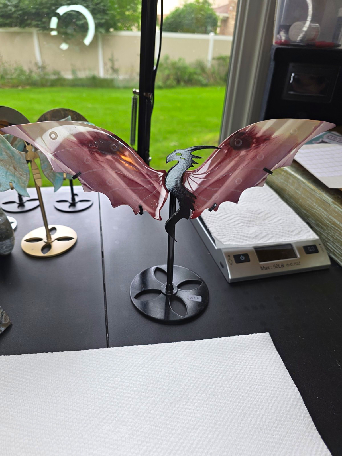 Mookaite Dragon Wings 7"x2" 242g with stand Mookaite Dragon Wings 7"x2" 242g with stand