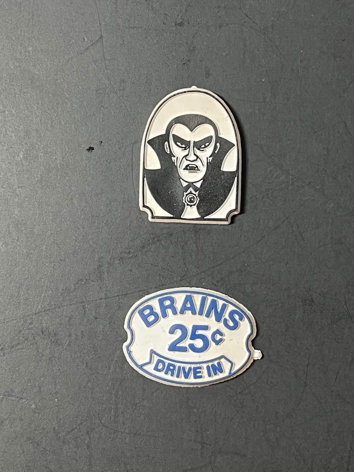Vintage Die-cut Fridge Magnet Lot HALLOWEEN Dracula Vampire + BRAINS Drive In Vintage Die-cut Fridge Magnet Lot HALLOWEEN Dracula Vampire + BRAINS Drive In