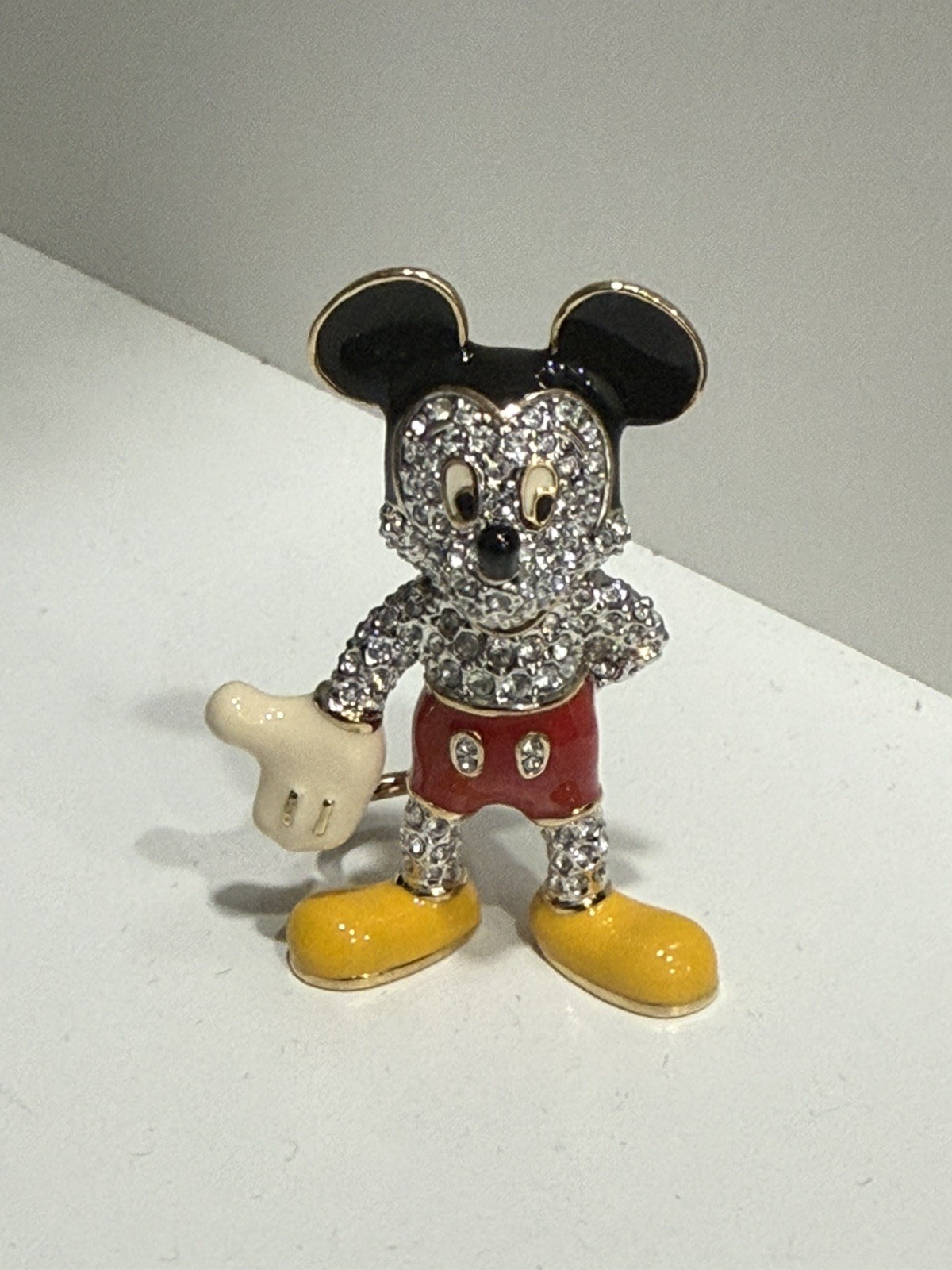 Disney Mickey Mouse Arribas Brothers Swarovski Crystal Enamel Figurine + Box