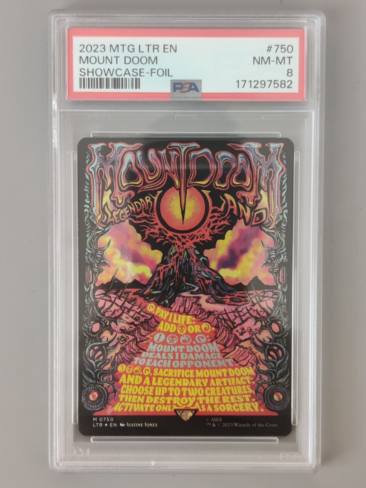 2023 MTG THE LORD OF THE RINGS: TALES OF MIDDLE-EARTH #750 MOUNT DOOM PSA 8 2023 MTG THE LORD OF THE RINGS: TALES OF MIDDLE-EARTH #750 MOUNT DOOM PSA 8