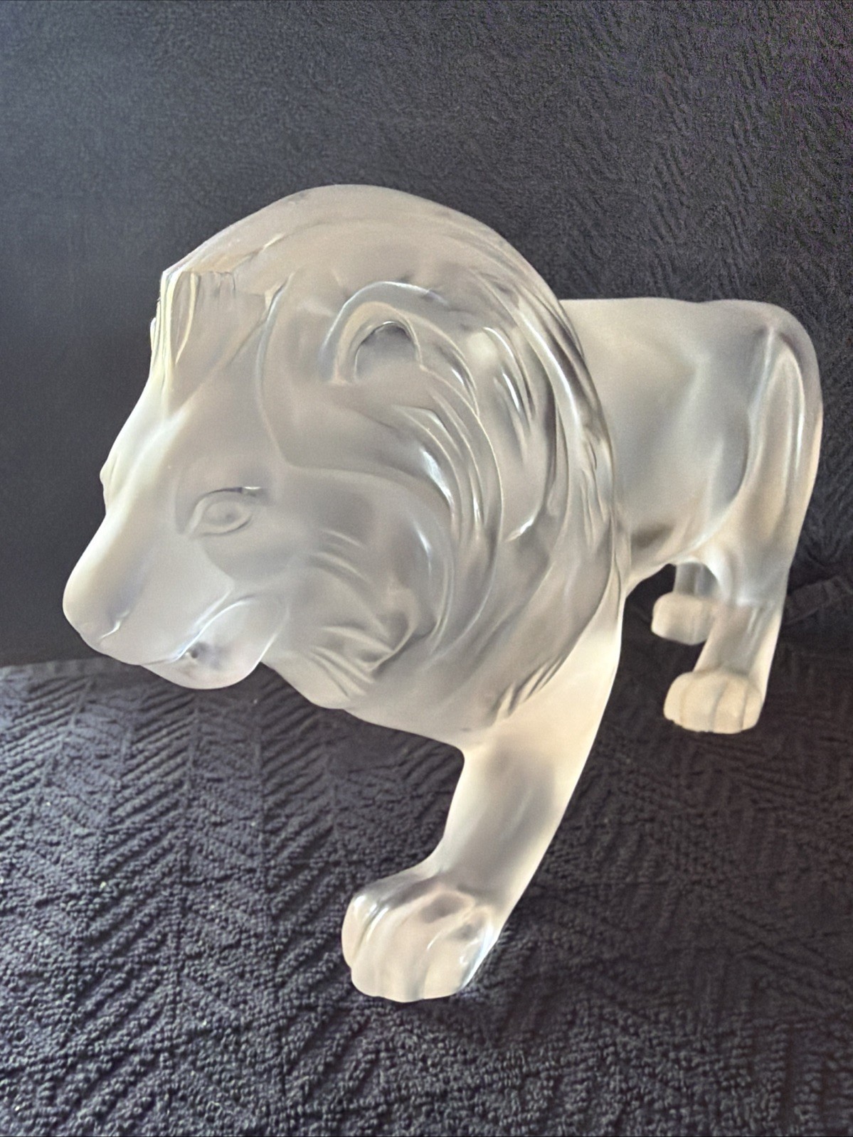 Lalique Signed Regulus Lion Frosted Crystal Large 29cm. Estate MINT Lalique Signed Regulus Lion Frosted Crystal Large 29cm. Estate MINT