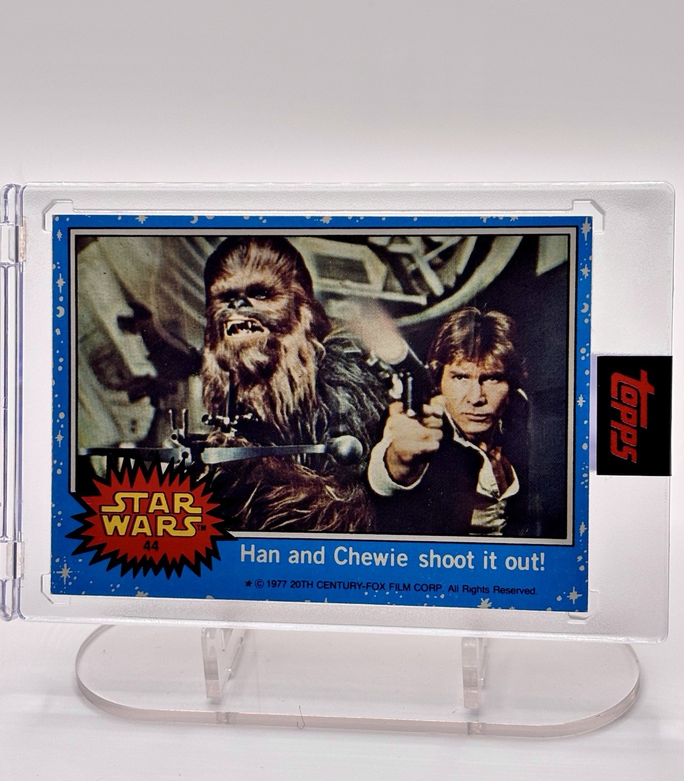 Topps 1977 Star Wars Card #44 Han and Chewie Shoot It Out Gradeable Card