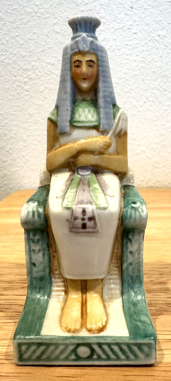 Vintage Art Deco Style Egyptian Goddess Isis 4.5" Porcelain Incense Burner Vintage Art Deco Style Egyptian Goddess Isis 4.5" Porcelain Incense Burner