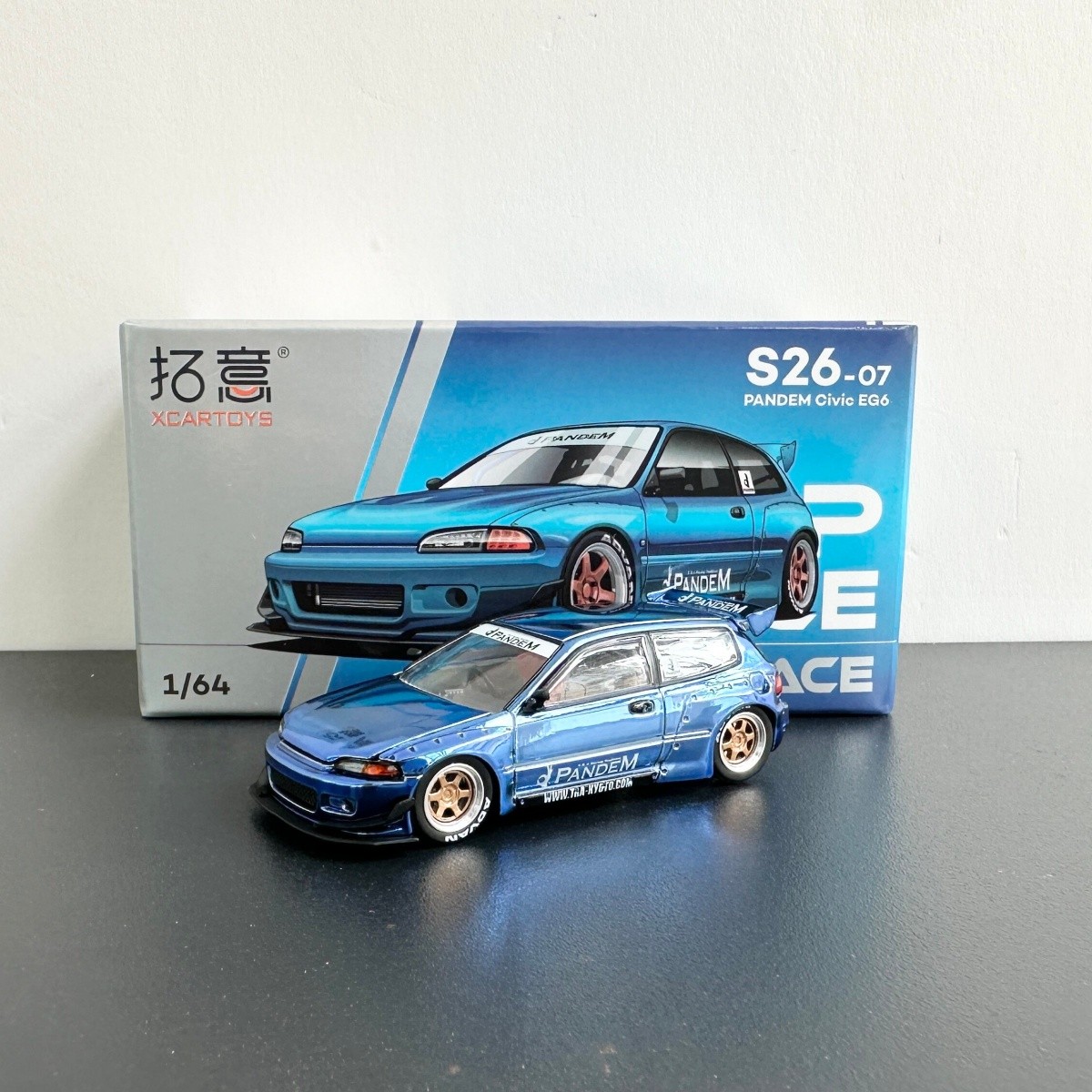 XCAR Toys 1/64 S26-07 PANDEM Civic EG6 Die-cast car model
