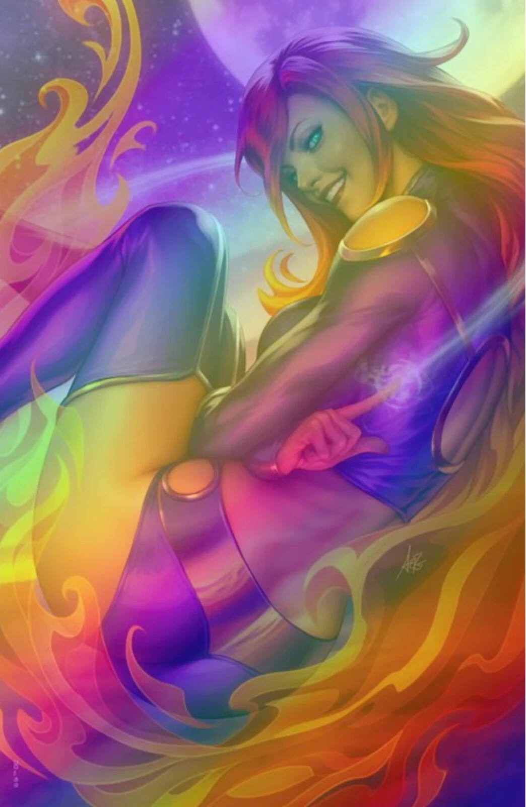 TALES OF THE TITANS #1 (STANLEY "ARTGERM" LAU STARFIRE FOIL VARIANT) COMIC ~ DC