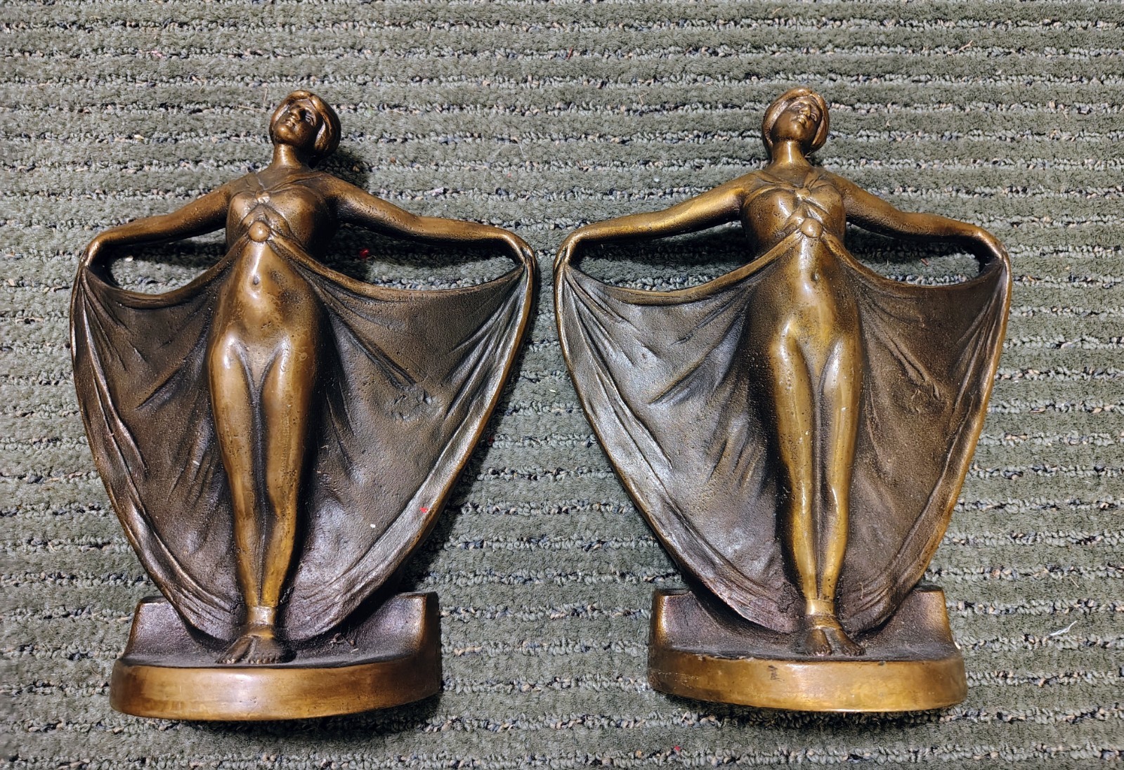 Antique Pair Art Deco Dancing Lady Bookends Bronze Statue Or Sculpture Antique Pair Art Deco Dancing Lady Bookends Bronze Statue Or Sculpture