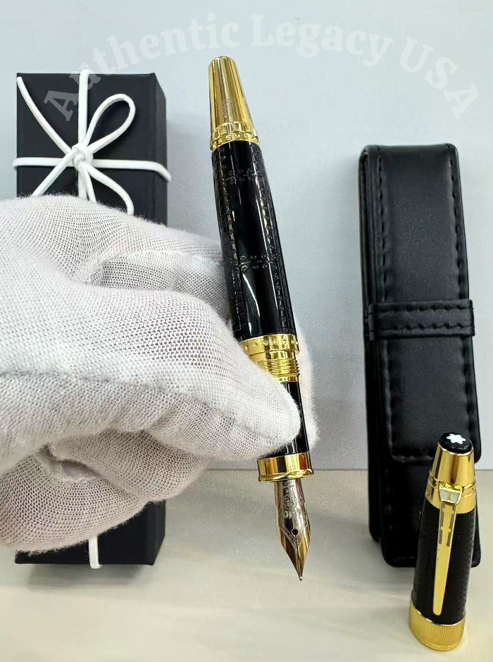 MONTBLANC Antoine de Saint Exupery Writers Edition Black Gold Fountain Pen Gift MONTBLANC Antoine de Saint Exupery Writers Edition Black Gold Fountain Pen Gift
