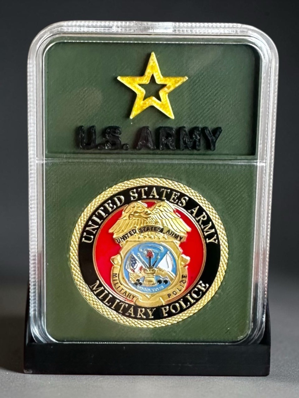 MP-Military Police Army Challenge Coin US Army in MACE Signature Display MP-Military Police Army Challenge Coin US Army in MACE Signature Display