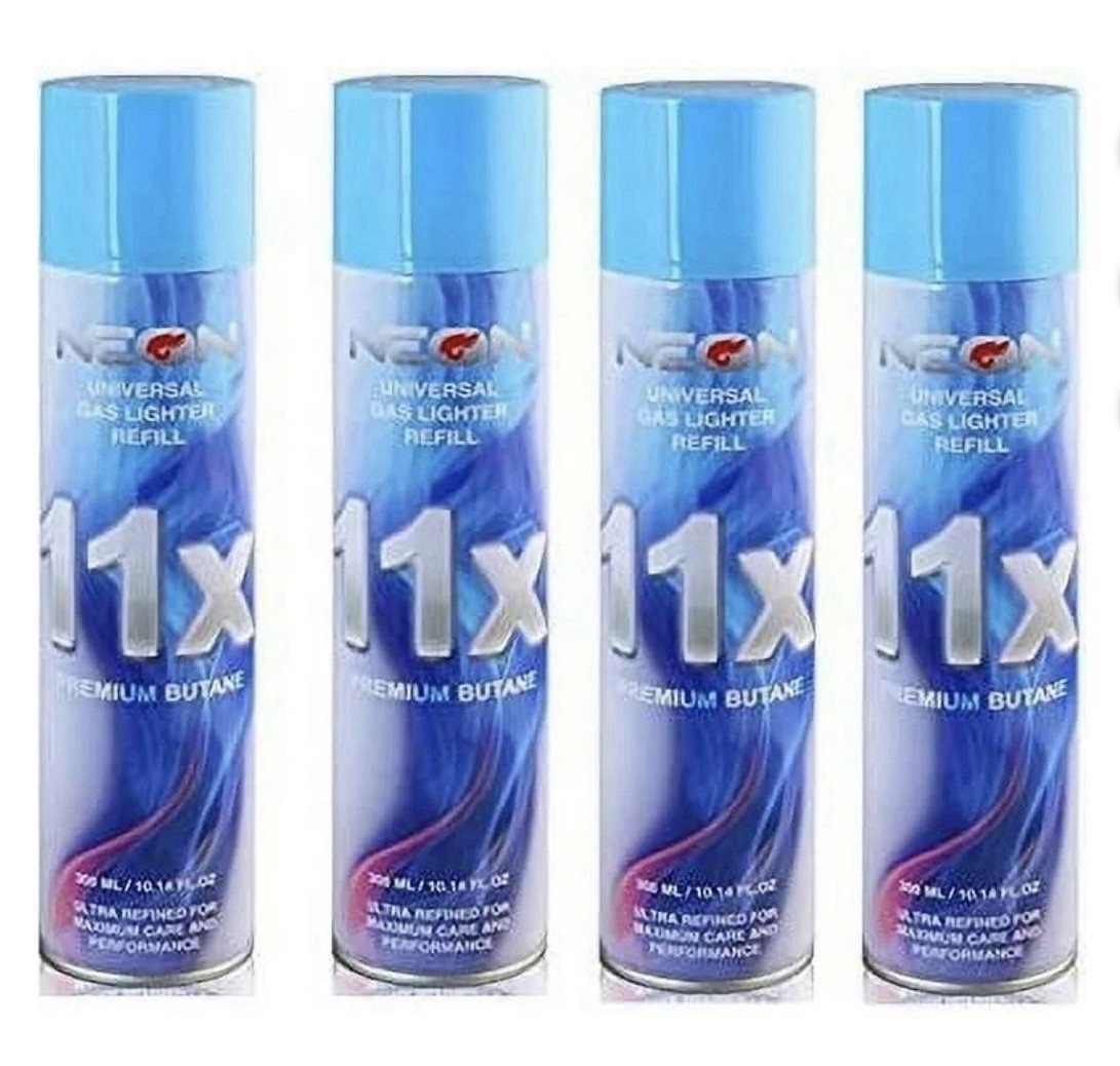 4 Can Neon 11X Refined Butane Lighter Gas Refill 4 Can Neon 11X Refined Butane Lighter Gas Refill