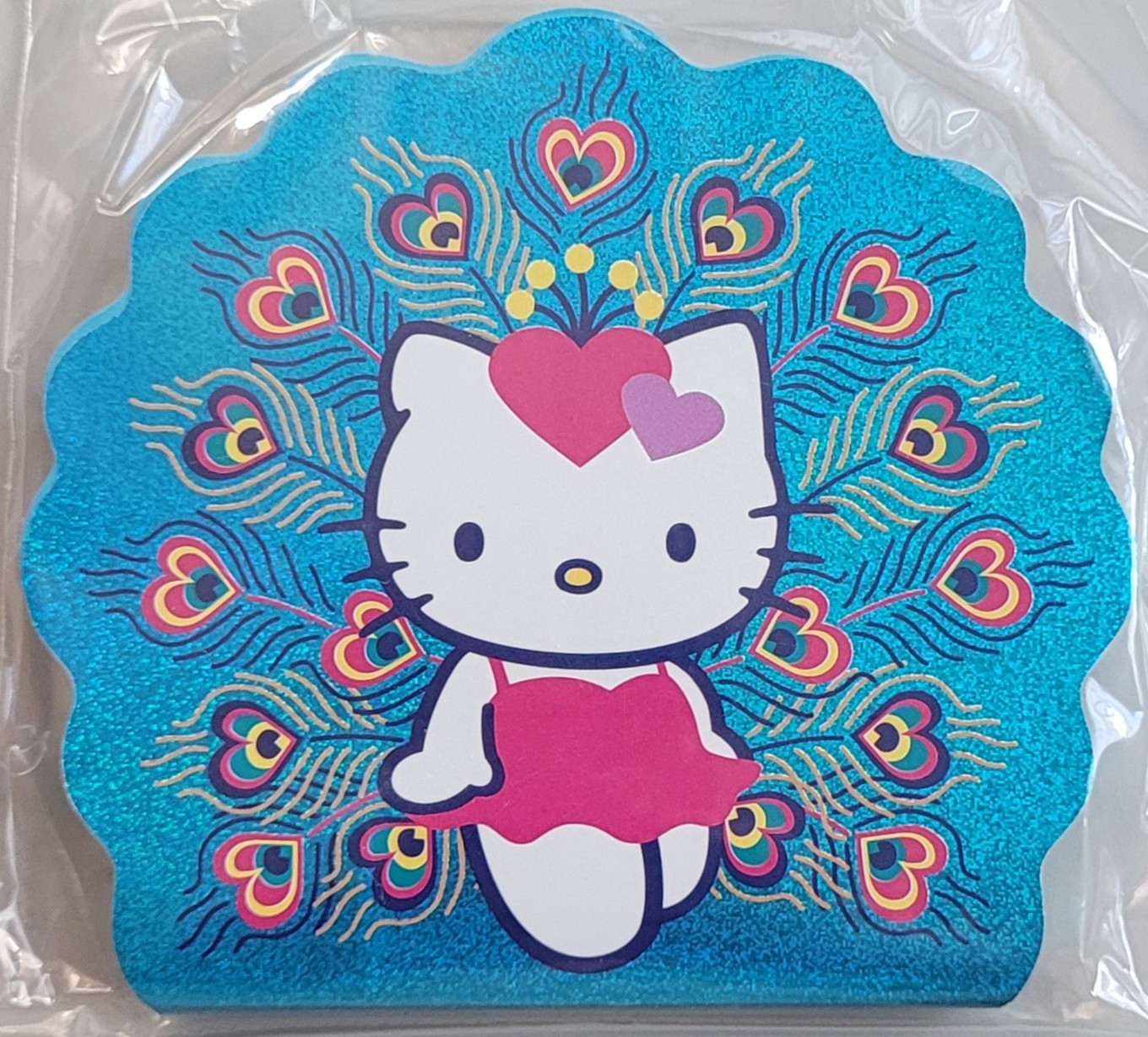 Vintage 2001 Hello Kitty Blue Peacock Glitter Memo Pad 80 Sheets NEW Sanrio Vintage 2001 Hello Kitty Blue Peacock Glitter Memo Pad 80 Sheets NEW Sanrio
