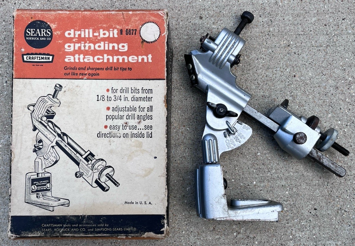 VTG Sears Craftsman Drill Bit Grinding Attachment 9-6677 w/ Box VTG Sears Craftsman Drill Bit Grinding Attachment 9-6677 w/ Box
