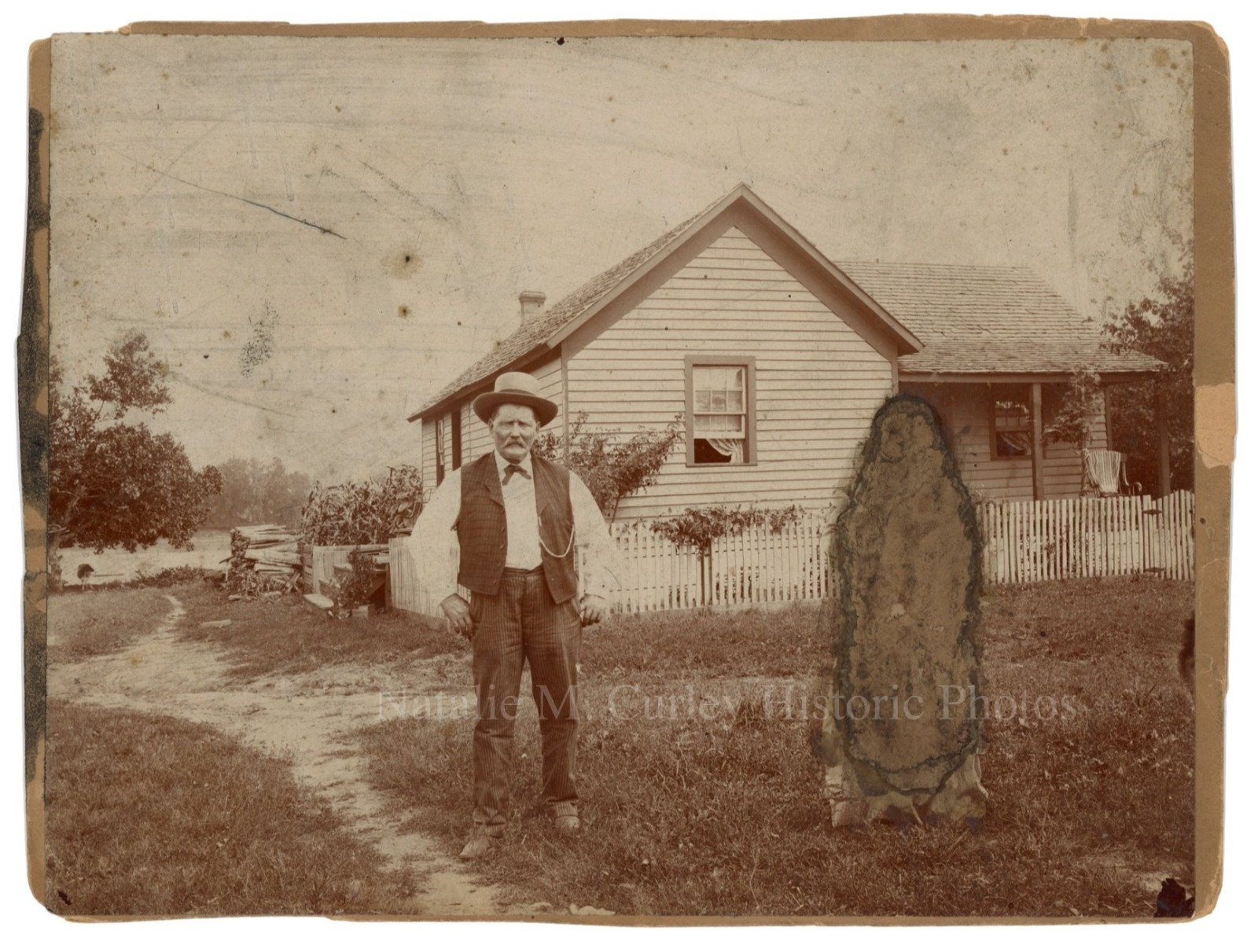 1900s Deleted Woman Damaged Vernacular Americana Photo