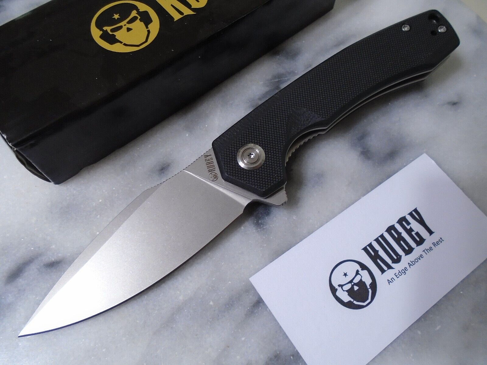 Kubey Calyce Ball Bearing Open Tactical Pocket Knife Folder D2 Black G10 KU901E